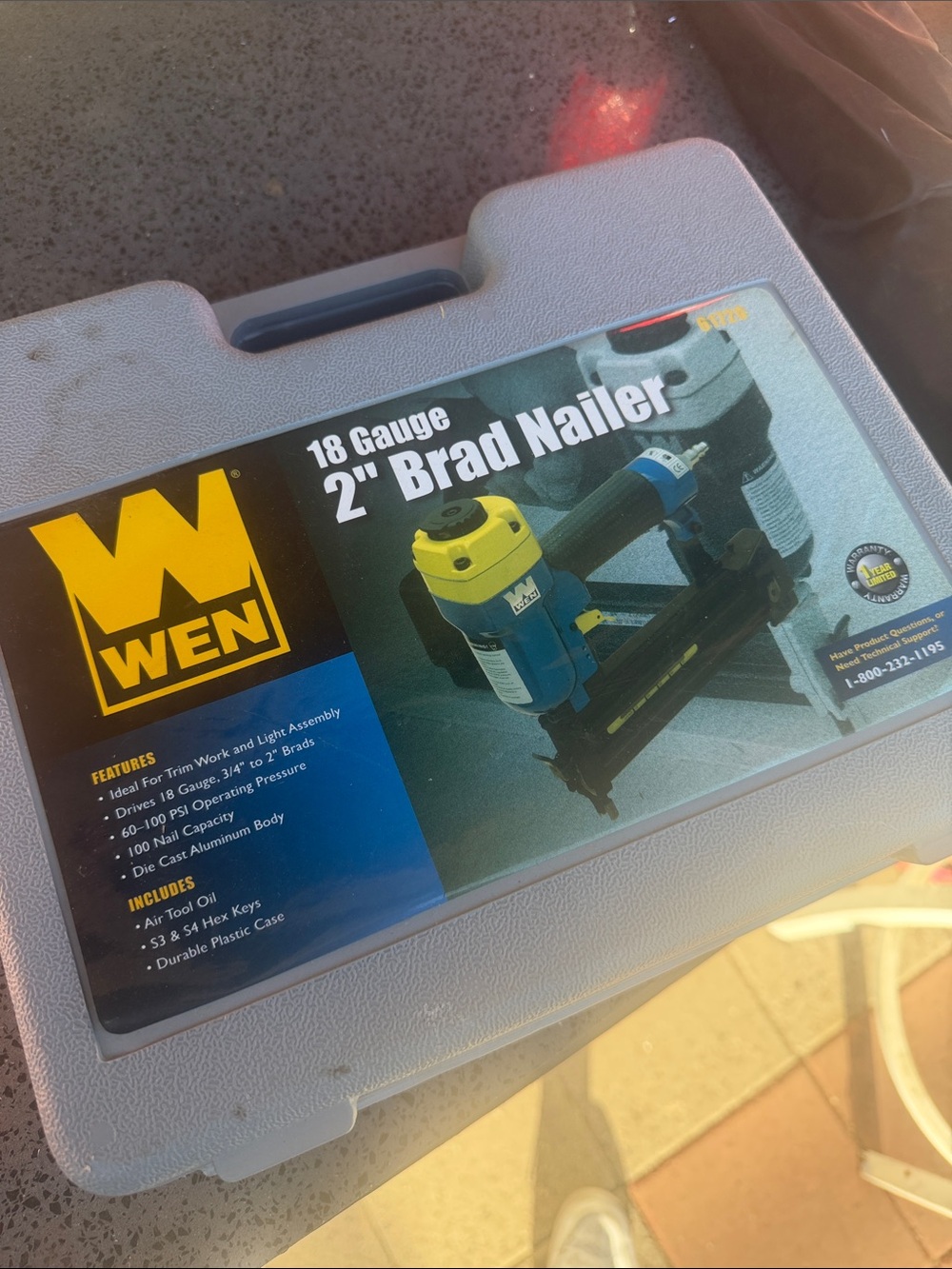 Wen 61720 2โ 18-gauge Brad Nailer Pneumatic With Case UNTESTED
